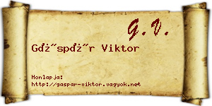 Gáspár Viktor névjegykártya